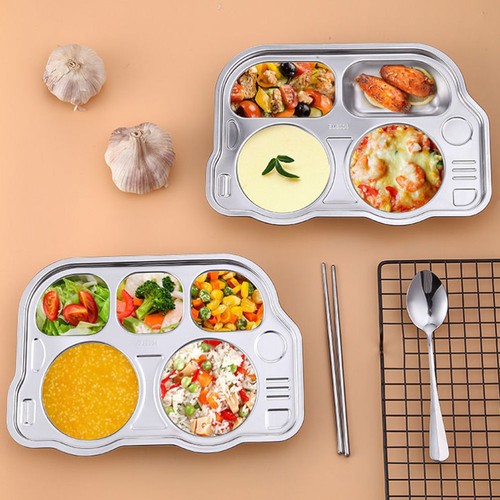 Stainless Steel Snack Tray Plates for Kids Adult Divided with Dividers - Picture 3 of 12