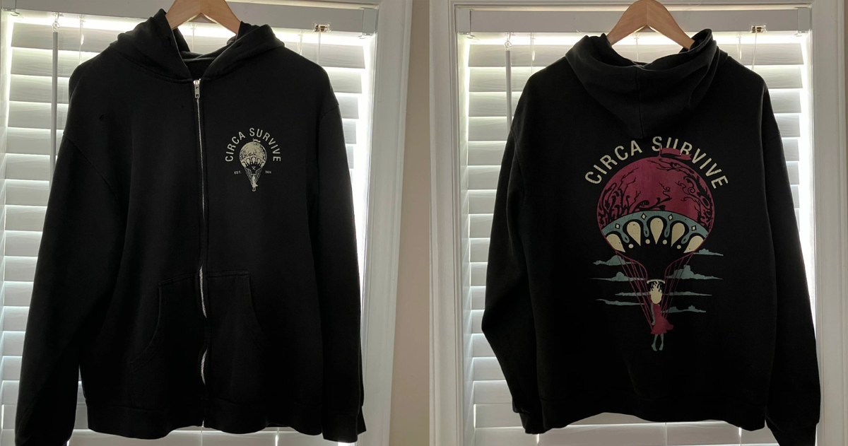 Circa Survive Band Hoodie Zip On Letting Go Tour Full Size S to
