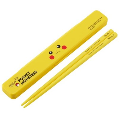 Chopsticks 18cm Chopsticks Box Set Pokemon Pikachu Face 23 Antibacterial For Adu
