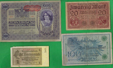 GERMANY & AUSTRIA  1908 - 1937 ~ MIX ~ 4 X PAPER MONEY LOT # 9733 (*-*)