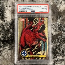 Marketplace image: Topps Finest Fantastic Four Devil Dinosaur - Superfractor 1/1 PSA 8