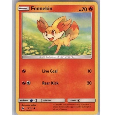 Fennekin 15/131 Common Forbidden Light Pokemon Near Mint