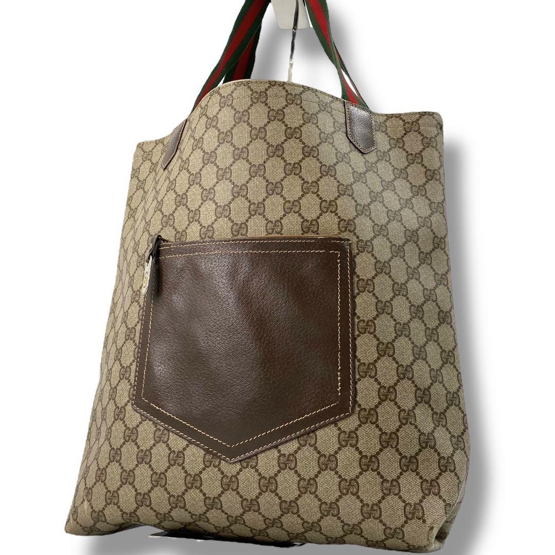 Vintage Gucci GG Supreme Leather Tote Bag Authentic Pre-Owned
