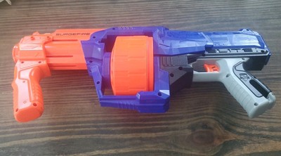 NERF Elite Surgefire Dart Gun Blue Orange Works Well