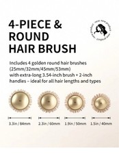 4 Piece Set - BarberTop Salon Perfect Professional Round Hair Brush