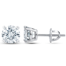 Mens Womens Moissanite Stud Solitaire Earring...