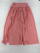Halara Breezeful High Waisted High Low 2-in-1 Flowy Casual Maxi Skirt Pink XL
