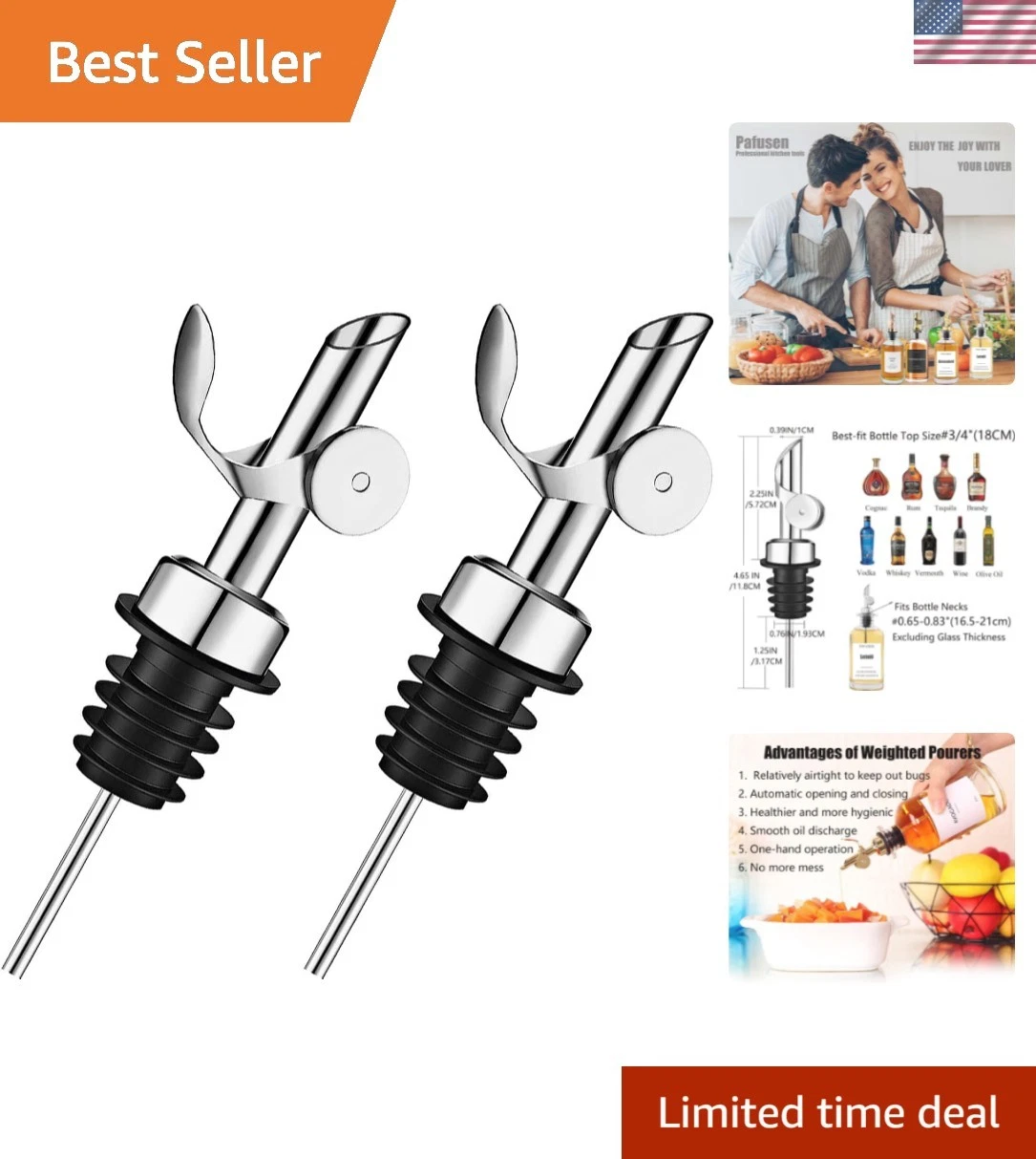 2 Pack Liquor Pour Spout, Auto Flip Olive Oil Dispenser Spout, Pour Spout for...
Opens in a new wind
