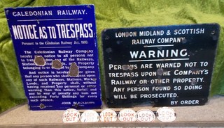 Collection of Enamel Railway signs from 1890s 1960s