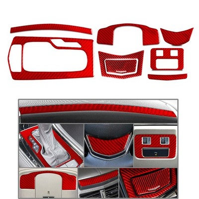 Innenausstattung Komplett-Set für Cadillac ATS 2013 2019, Carbon-Rot, 8pcs LHD
