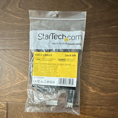 StarTech.com USB-C to HDMI Black Adapter Cable 2m /6.6ft 4K 60Hz MPN CDP2HD2MBNL