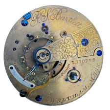 Antique 18s 1882 Waltham Mechanical Hunter Pocket Watch Movement P.S. Bartlett