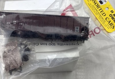H&D's Con-Cor HO Greenville 100 Ton 12 Panel Coal Hopper Car Kit Conrail NIP