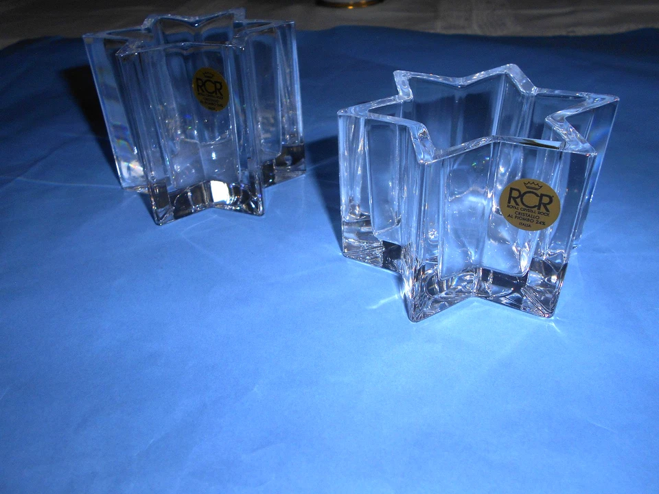 2 TEELICHTHALTER GLAS - Royal Crystal Rock (RCR) 6 und 7 cm hoch - Bild 3 von 4