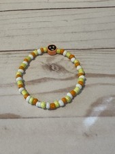 Halloween Candy Corn Beaded Bracelet Girls Kids Handmade Halloween Accessories