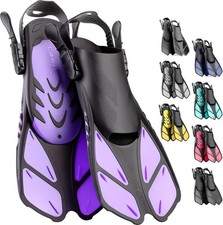 Snorkel Fins, Swim Fins Adjustable for Snorkeling Diving Adult Men Women Kids