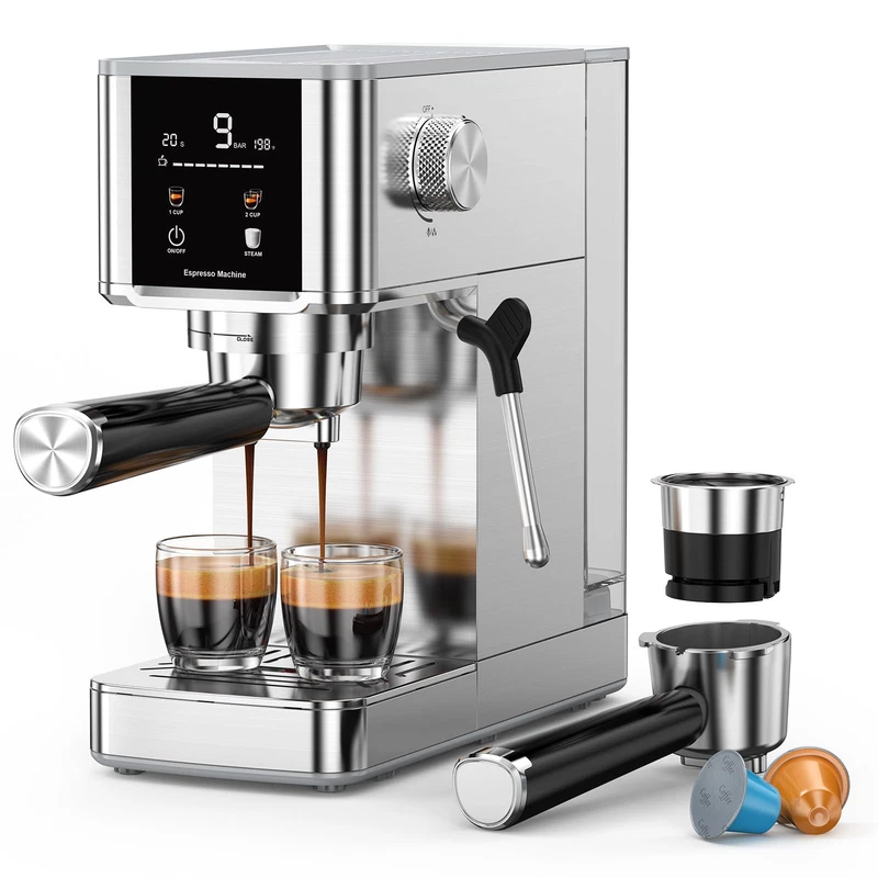 Cowsar 20 Bar Espresso Machine-Stainless-Steel Expresso Coffee Machines Led