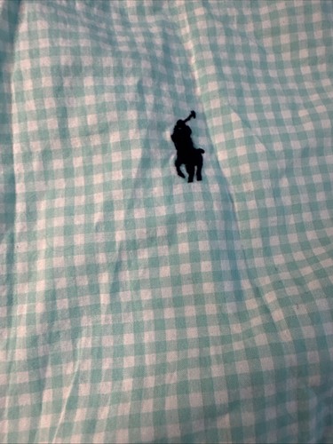 Ralph Lauren boy's short sleeves button down green plaid shirt XL (18-20) 408 - Picture 3 of 13