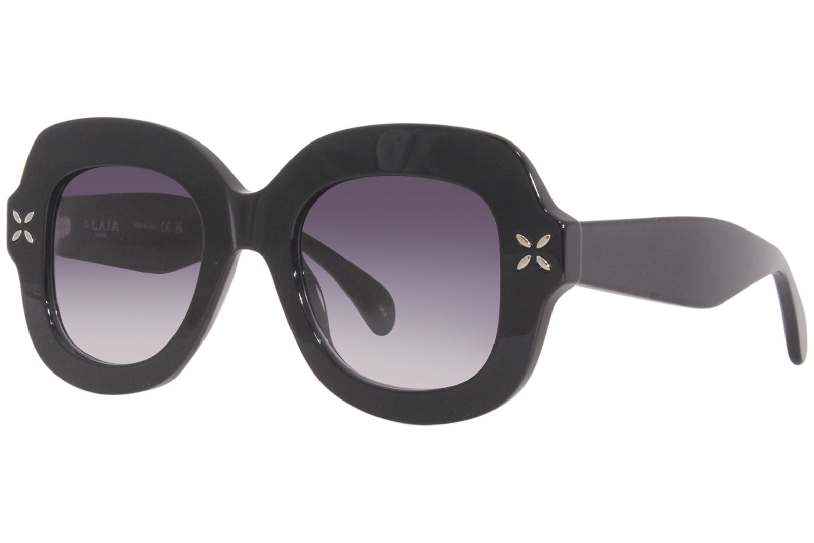 Солнцезащитные очки Azzedine Alaia AA0054S 001 Женские черные/серые с линзами квадратной формы 50 мм