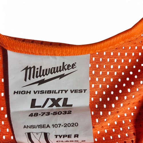 Milwaukee L/XL Orange Class 2 High Visibility Safety Vest 10 Pockets 48-73-5032 - Picture 6 of 6