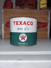 Vintage Texaco Marfak O 5 Lb Grease Can Texas Co Advertising Green White Red