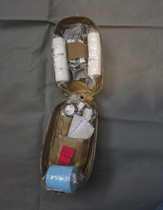 Multicolor Camo MOLLE Portable First Aid Kit Pouch w/ Gauze, Tape, Shears