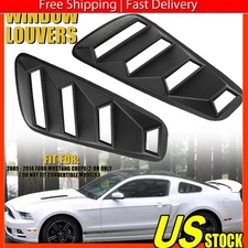 1/4 Quarter Side Window Cover Fit For Louver 2005-2014 Ford Mustang GT ABS 2Pcs