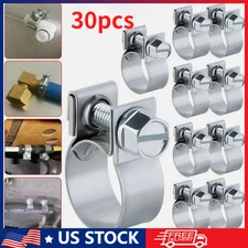 30x 1/4" 5/16" 3/8" Fuel Injection Gas Line Hose Clamps Clip Pipe Clamp