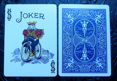 JOKER-King Ride Bike/Yellow Crown Bicycle 808 Single Swap Playing Card Blue Back