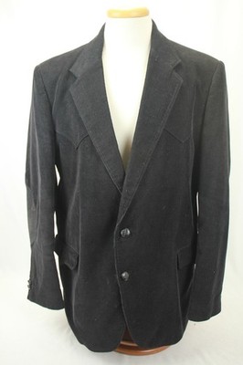 CIRCLE S WESTERN WEAR MEN'S BLACK CORDUROY COTTON SPORT COAT SIZE 46R EUC!
