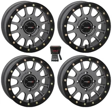 System 3 SB-5 Beadlock Gunmetal Wheels 15x7/15x10 Textron Wildcat XX (4)