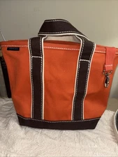 L.L. Bean Mini Striped Boat and Tote Bag with Open Top Made in USA Key Holder