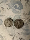 Walking Liberty Half Dollar 90% Silver   "As Pictured Pair