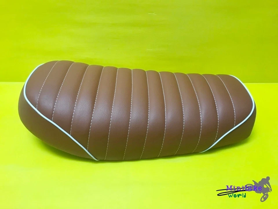 Fit For Yamaha SR400 SR500 Brown Seat + White Stitch White Trim **mi3642** - Изображение 4 из 4