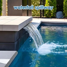 Mxmoonant Waterfall Spillway 24'', Stainless Steel Pool Fountain 