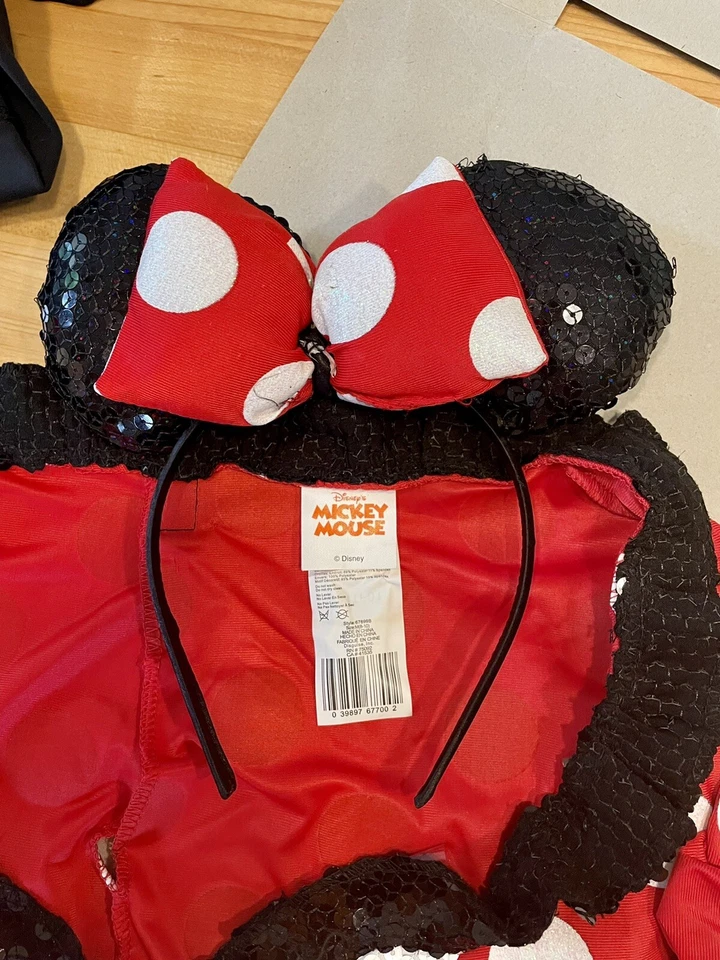 Glam Red Minnie Mouse Disney Deluxe Dress Up Halloween Adult Costume - Size 8/10 - Image 3 of 4