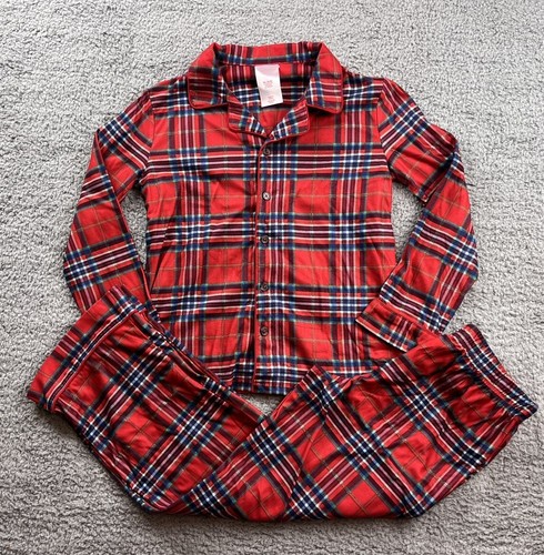 Wondershop Kids' Size Medium Plaid Holiday Matching Family Pajama Set Red - Picture 7 of 8