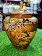 Handcrafted Wooden Round Urn Box For Ashes Elegant And Durable Memorial Keepsake