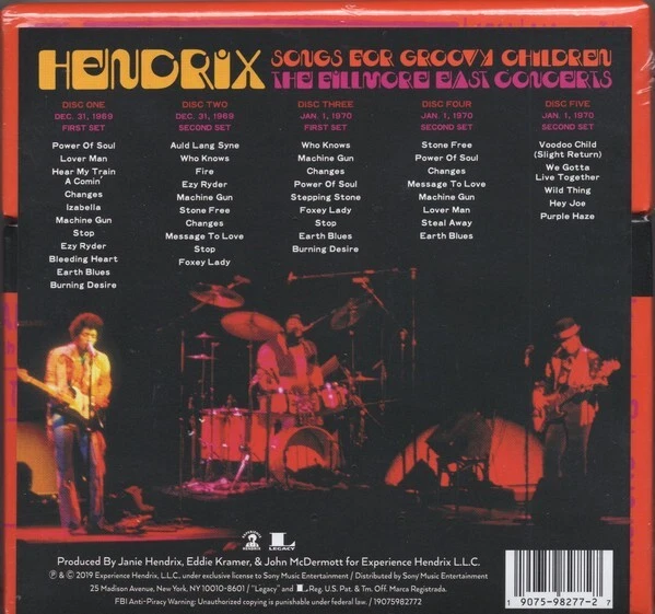 JIMI HENDRIX Songs For Groovy Children The Fillmore East Concerts 1969 5CD  Hype - Image 3 of 4