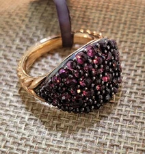 David Yurman 18k Rose Gold Silver and Rose Cut Garnet OSETRA Pinky Ring NEW