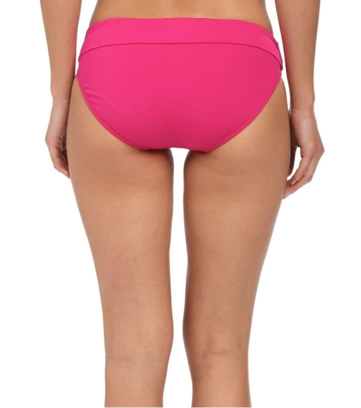 Parte inferior de bikini hipster deslizante faja sólida rosa laguna Ralph Lauren talla 6 137475 Foto 2 de 2