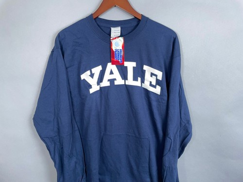 Unworn Yale Block Letter Long Sleeve T-Shirt Adult Large Dark Blue University - Picture 9 of 12