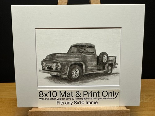 Zeichnung eines 1954 Ford LKW Graphit Bleistift Kunst Skizze Bild Druck - Bild 4 von 18