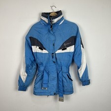 Vintage Nevica Blue Quilted Ski Jacket Women’s Uk 14 Pit To Pit 21”