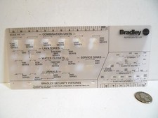 Bradley Security Fixtures Lavatories Urinals Water Closets Drafting Template