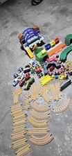HUGE LOT - Fisher Price Geotrax Vehicles Tracks Buildings Trains Cars Control