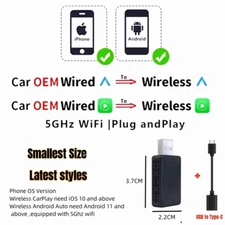NEW 2In1 Wireless Carplay Android Auto Wireless Adapter Smart USB Dongle Mini Bo