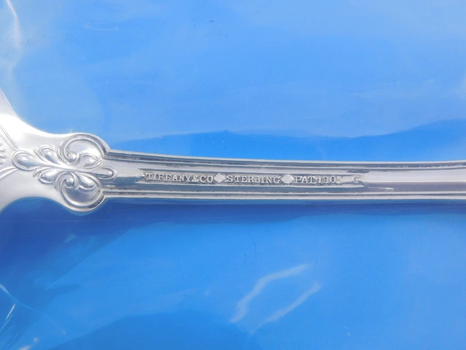 Cuchara para servir Shell and Thread de Tiffany Sterling perforada 9 agujeros personalizada 8 1/2" Foto 4 de 4