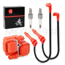 Ignition Coil & Spark Plug & Cap w/ Wire for Polaris Ranger XP Crew 900 1000