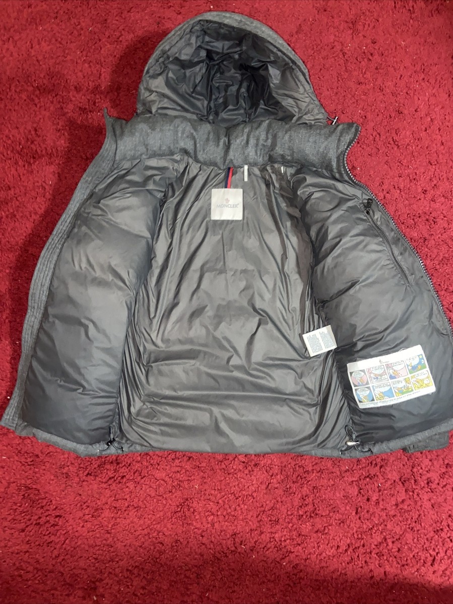 Moncler Montgenevre Giubbotto Wool Puffer Jacket Grey Size 0 | eBay